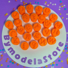 Carimbo para Brigadeiros e Docinhos - Letras Alfabeto A-Z com Ramos no Meio - loja online