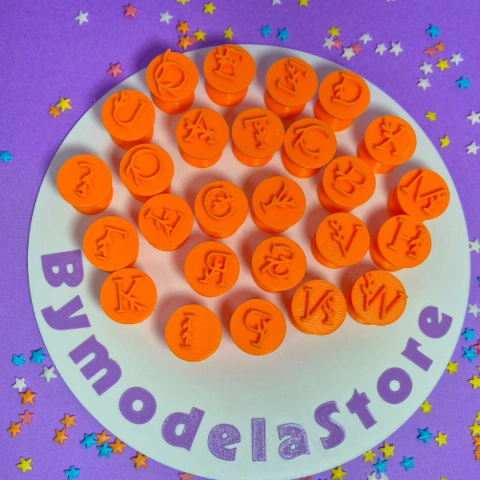 Carimbo para Brigadeiros e Docinhos - Letras Alfabeto A-Z com Ramos no Meio Individual - comprar online