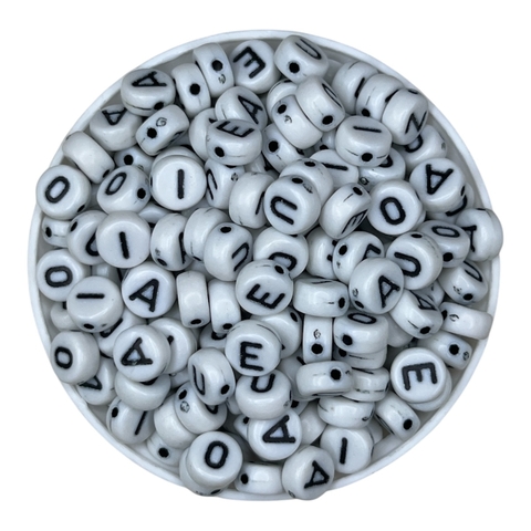 Cuentas letras redondas vocales - comprar online