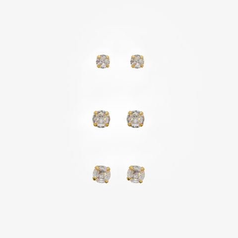 Trio de Brincos Gaya Dourado