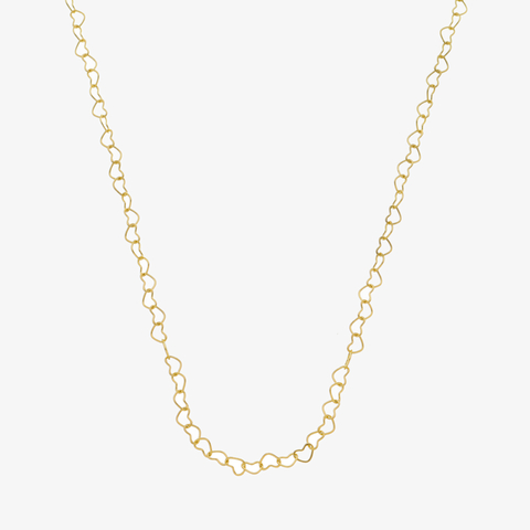 Colar longo coração vazado Dourado