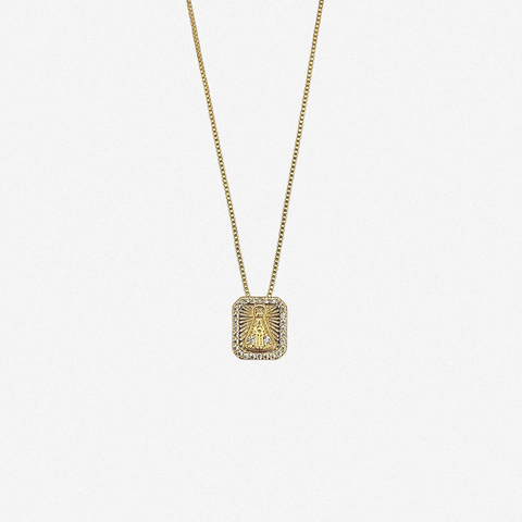 Colar Nossa Senhora Cravejado Dourado