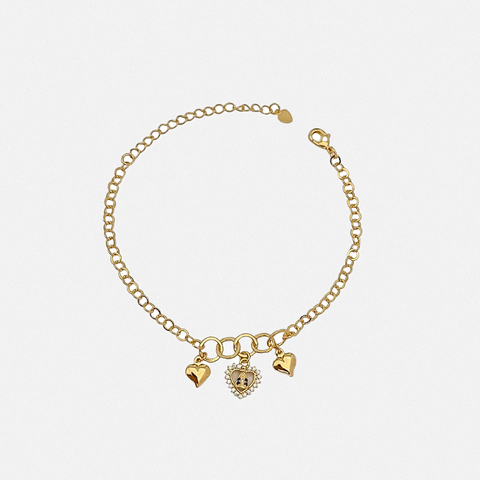 Pulseira Nossa Senhora Cravejada Dourada