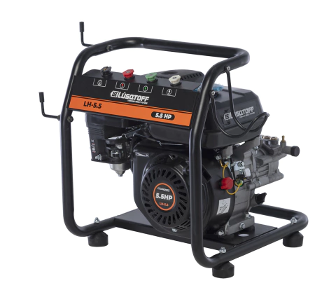 Hidrolavadora a explosión Lusqtoff con motor de 5.5 HP y presión de 154 BAR, diseñada para limpieza eficiente.