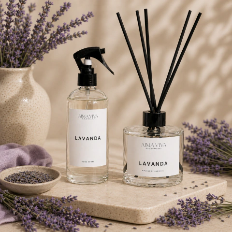 Kit Difusor de Ambiente Varetas e Home Spray Lavanda