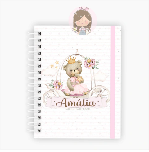 Caderneta de vacinação | Tema: Ursinha princesa