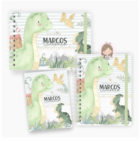 Kit maternidade - minhas memórias com caixa | Tema: Dinossauro