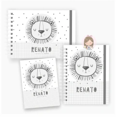 Kit maternidade - minhas memórias com caixa | Tema: Leão escandinavo
