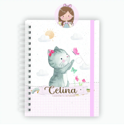 Caderneta de vacinação | Tema: Gatinha