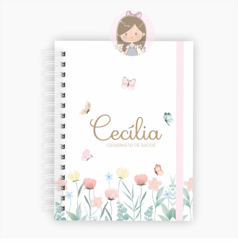 Caderneta de vacinação | Tema: Floral clean