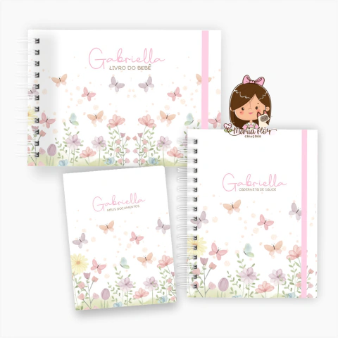 Kit maternidade - minhas memórias com caixa | Tema: Borboleta floral