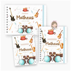Kit maternidade - minhas memórias com caixa | Tema: Instrumentos musicais