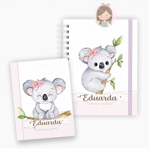 Caderneta de Vacinação + Porta Documentos Mini : Coala baby