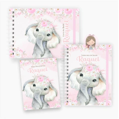 Kit maternidade - minhas memórias com caixa | Tema: Elefantinha floral