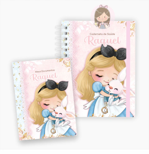 Caderneta de Vacinação + Porta Documentos Mini : Alice no país das maravilhas