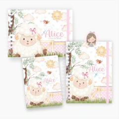 Kit maternidade - minhas memórias com caixa | Tema: Ovelhinha floral