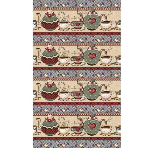 Barrado Hora do café - Tecido 100% algodão digital - 50cm x 1,50m - Fuxicos e Fricotes - comprar online