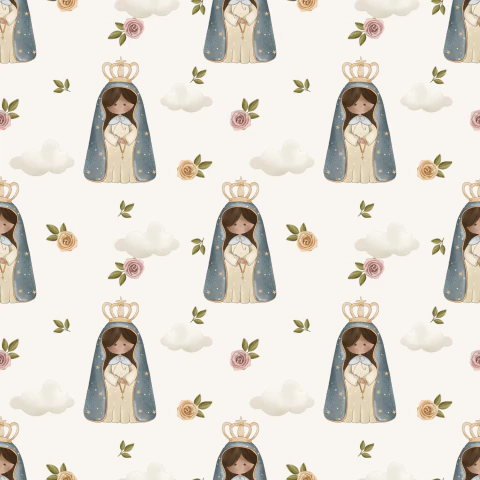 Tecido Tricoline 100% algodão digital - Nossa Senhora Aparecida - NSS001 - 50cm x 1,50m - comprar online