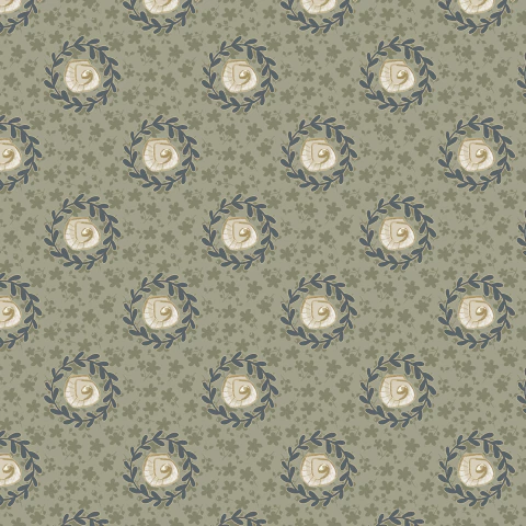 Tecido Tricoline 100% algodão digital - Guirlanda florzinha verde - PL001 - 50cm x 1,50m - comprar online