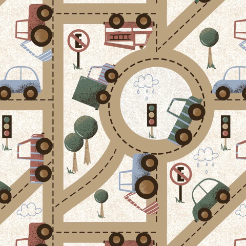 Tecido Tricoline 100% algodão - Pista carrinhos - RT502 - 50cm x 1,50m - comprar online