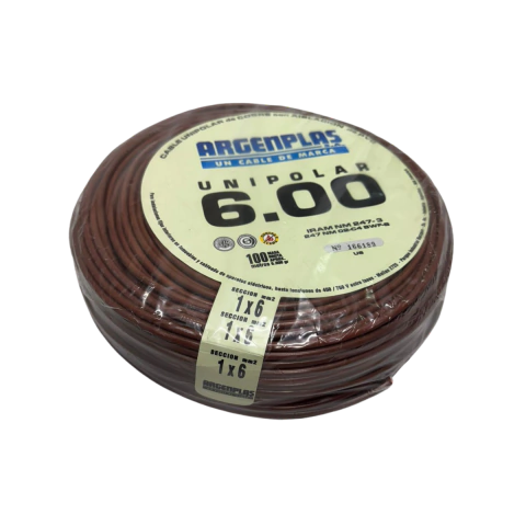 CABLE UNIPOLAR 6MM ARGENPLAS - comprar online
