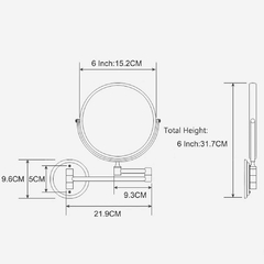 Imagen de Espejo De Pared Con Brazo Extensible 360°