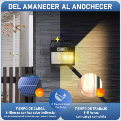 Luz Exterior de 2 Focos con Panel Solar