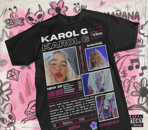 DISEÑO INDIVIDUAL KAROL G DTF SEMITONOS PNG - comprar en línea