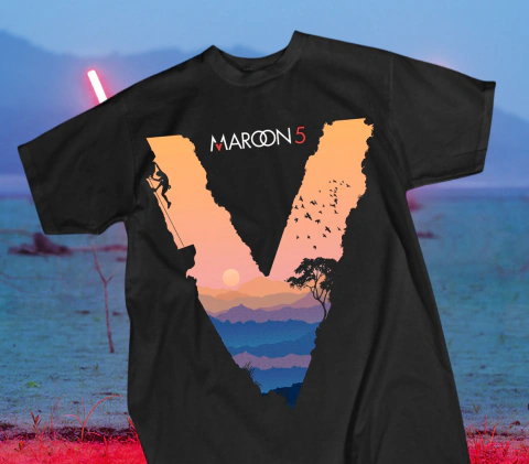 DISEÑO INDIVIDUAL MAROON 5 DTF SEMITONOS PNG