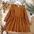 Vestido manga larga con volados - comprar online