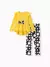 Conjunto de 2 piezas - Camiseta Amarilla con moño y volados + Leggings con estampado floral - comprar online