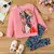 Conjunto de 2 piezas - Buzo Liviano rosa con estampado y leggings con estampado floral - comprar online