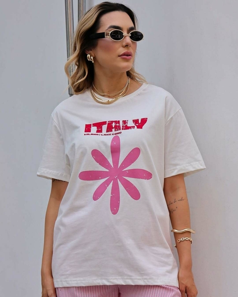 T-Shirt 100 % algodão ITALY flower
