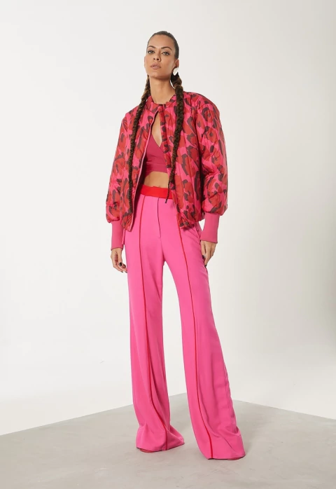 Calça Pantalona Com Recorte - Open