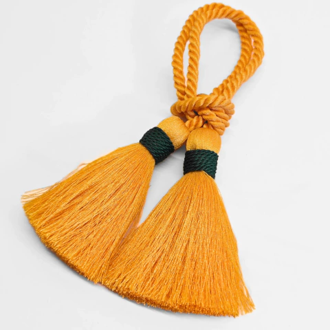 ANEL DE GUARDANAPO TASSEL NÓ AMARELO E VERDE