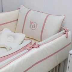 Kit Berço Classic - Percal 400 Fios - Bella - Rosê / Palha - comprar online