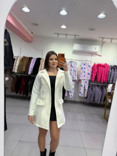 Casaco SobreTudo Lã Batida Off White SKU 582 - comprar online
