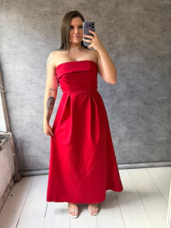 Vestido alfaiataria tomara que caia amarração vermelho SKU 6259 - comprar online