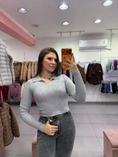 Cropped Modal Mousse Com Manga Longa E Gola Dobrada SKU 456