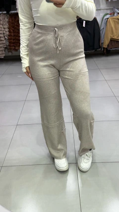 Calça Pantalona Modal Mousse Bege SKU 491 - comprar online