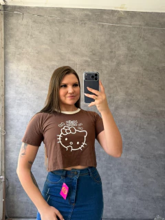 T-shirt curta hello kitty marrom SKU 6230 - comprar online
