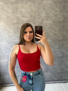 Cropped Canelado Alcinha Fina VERMELHO SKU 5790 - comprar online