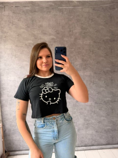 T-shirt curta hello kitty preto SKU 6230 - comprar online
