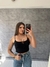Cropped Canelado Fino Detalhe No Peito Preto SKU 5867 - comprar online