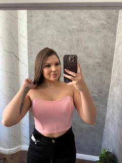 Corset Canelado Fino C/3 Listras Rosa Bebe SKU 117 - comprar online