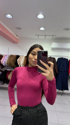 Body Poliamida Com Gola E Manga Longa Bordo SKU 609 - comprar online