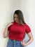 Cropped Canelado 3D Com Manga Curta Vermelho SKU 142 - comprar online