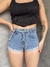 Short Jeans Escuro Com Cordinha