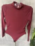 Body Manga Longa Basico Golinha Alta Rebeca Vinho SKU 5091 - comprar online