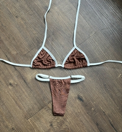 Biquini Lisa Marrom/Branco SKU 2036 - comprar online